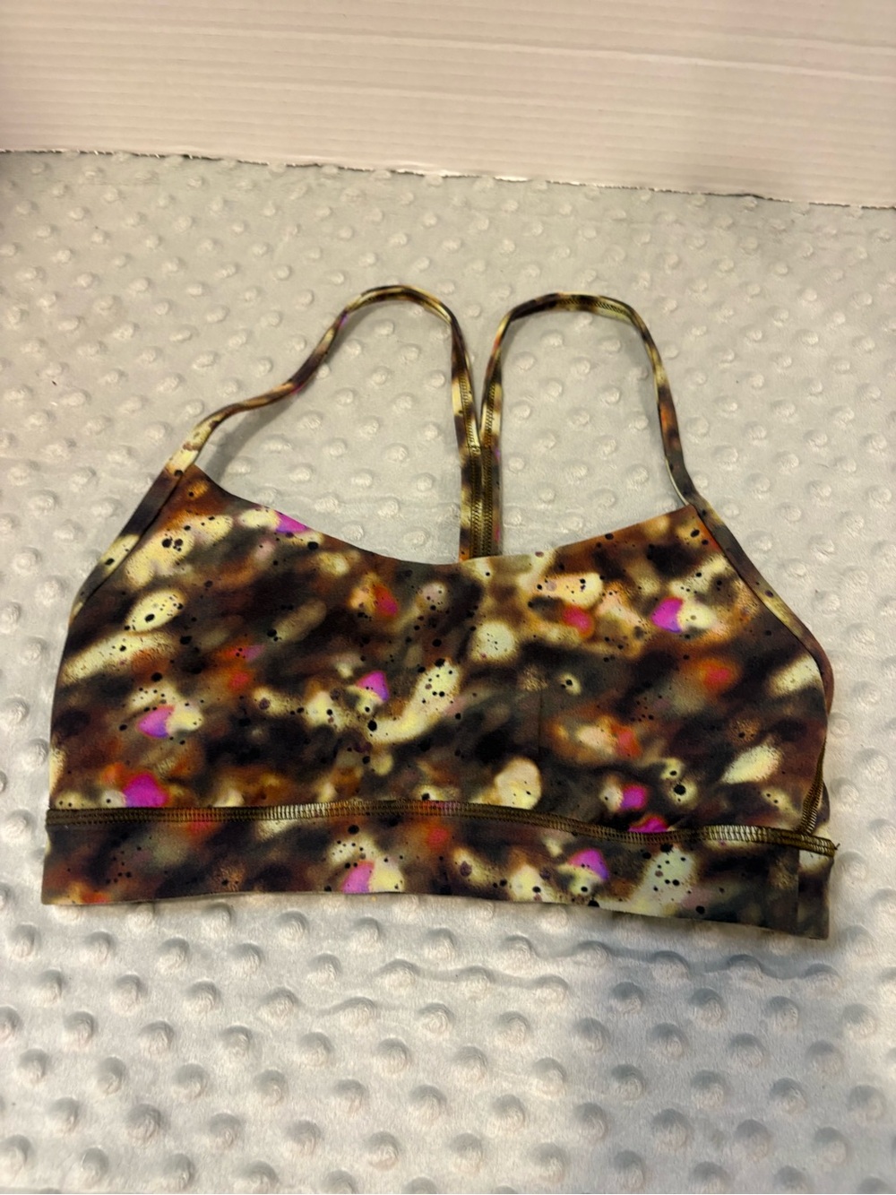 lululemon athletica Brown Multi Printed Strappy Sports Bra
